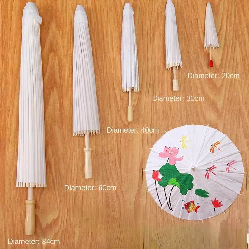 Merylover Chinesischer Papier Sonnenschirm in Weiß als Rustikale Dekoration für Hochzeit und Baby Shower - Bild 2