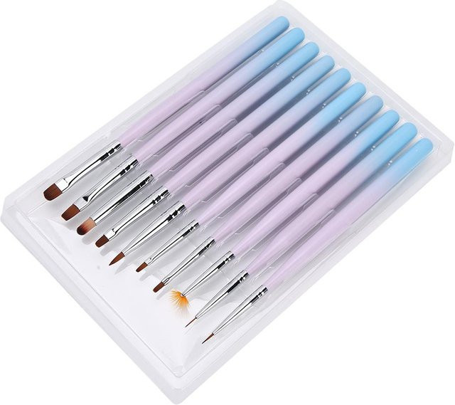 Koogeelife Nail Art Pinsel, 10 Stück, Weiß, Unisex - Bild 1