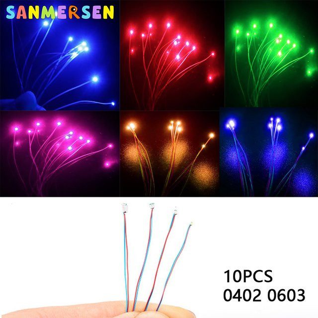 SANMERSEN Kabelgebundene Mikro-LED, 10-teiliges Set, Orange, Bunt / Mehrfarbig - Bild 1