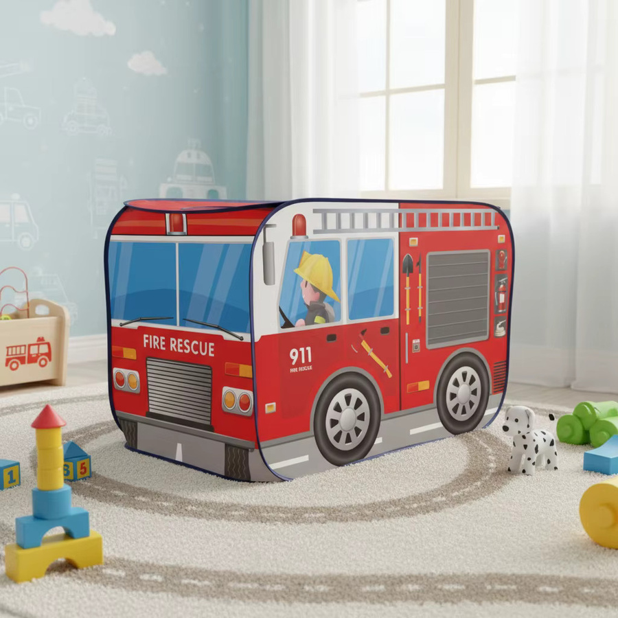 RonHam Spielzelt, Autodesign, Fahrzeuge, Feuerwehr, Rot - Bild 2