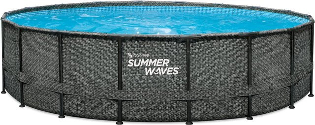 Summer Waves Elite Pool in Grau mit rostfreiem, verzinktem Stahl, B/T/H: 549 x 549 x 132 cm - Bild 1