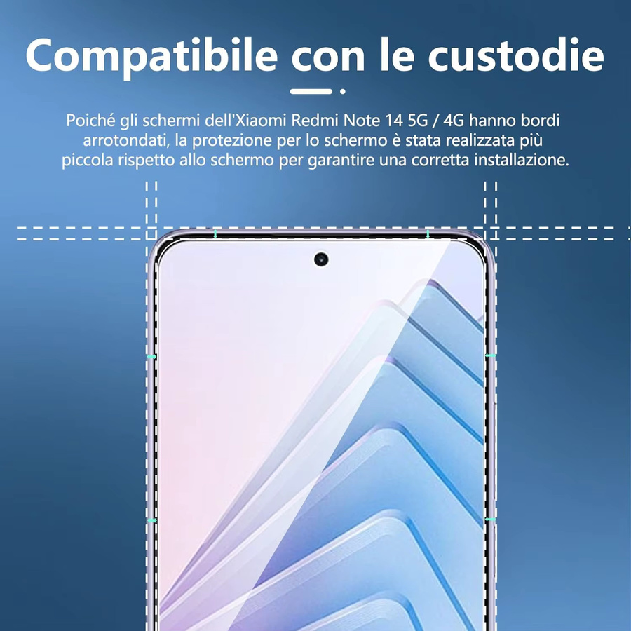 Xiaomi Displayschutzfolie aus gehärtetem Glas für die Redmi Note14 Serie, transparent - Bild 3