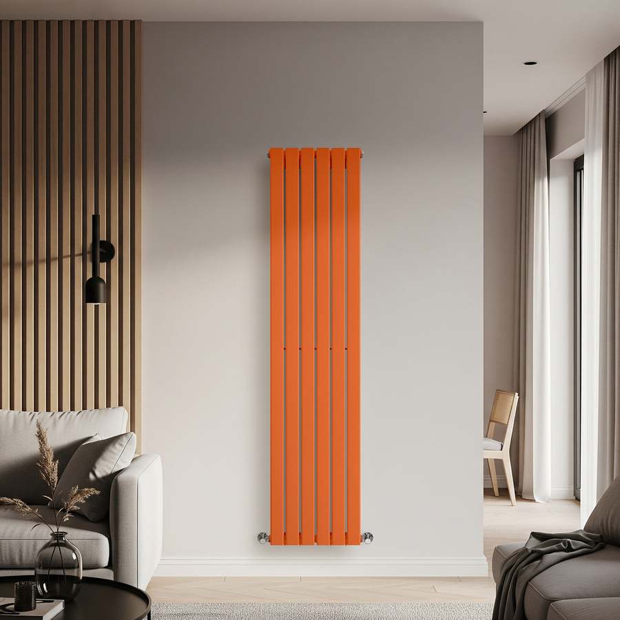 Einlagiger Design-Heizkörper Vertikal von Delta in Orange, Höhe: 178 cm, Breite: 42 cm - Bild 1