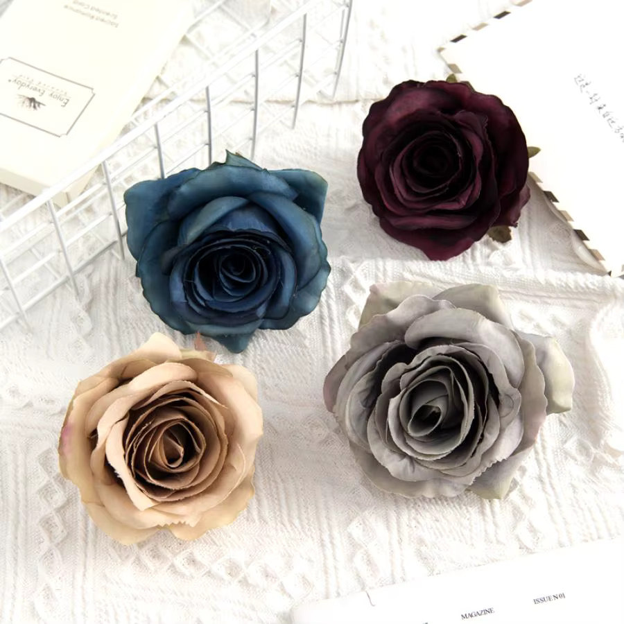 ZQCY Künstliche Rosen aus Seide in Blau und Multicolour für Hochzeit und Weihnachtsdekoration - Bild 2