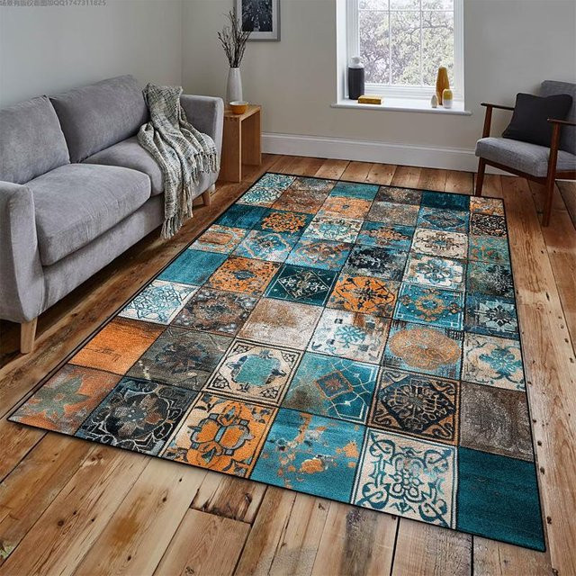 Karpetti Geometrischer Teppich in Mehrfarbig, moderner Flächenteppich aus Polyester für Wohnzimmer und Schlafzimmer, B/T: 120 x 200 cm - Bild 1