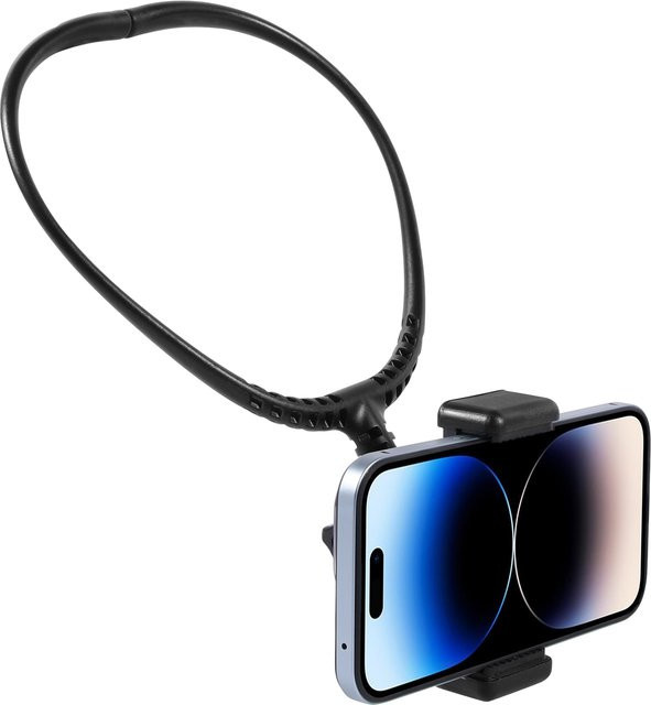 Freihändige Halshalterung für GoPro und Insta360, Anti-Shake-Lanyard-Gurthalterung für Vlogging und Sport, Farbe: Schwarz - Bild 1