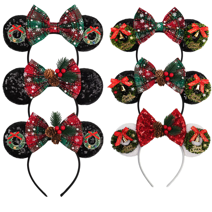 HEROCROSS Haarreif Mickey-Mouse-Ohren, Glocken und Tannenzapfen, Kinder - Bild 5