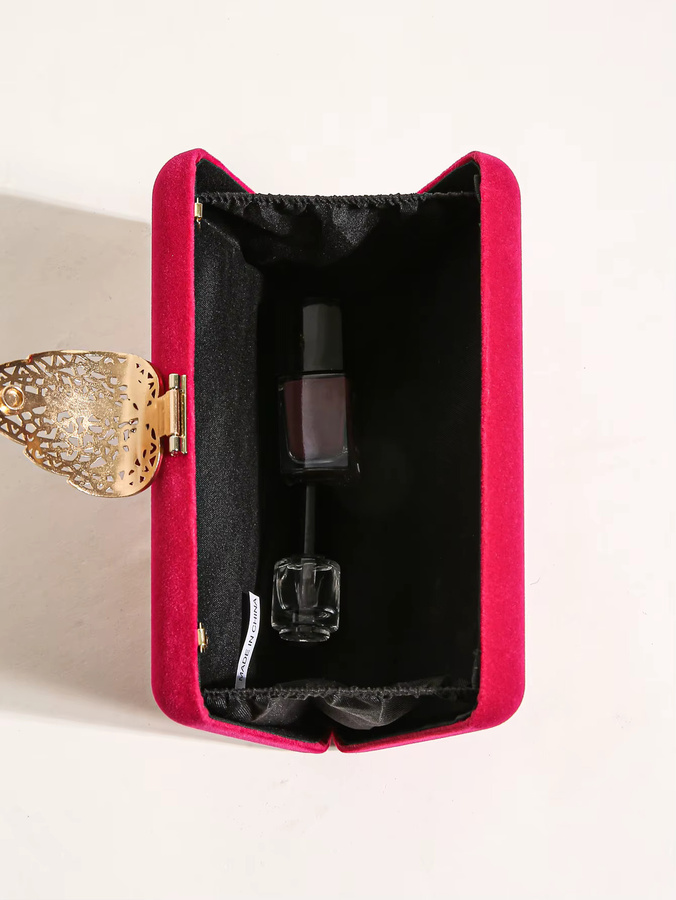 Clutch Tasche mit Blatt Verschluss, Damen - Bild 3