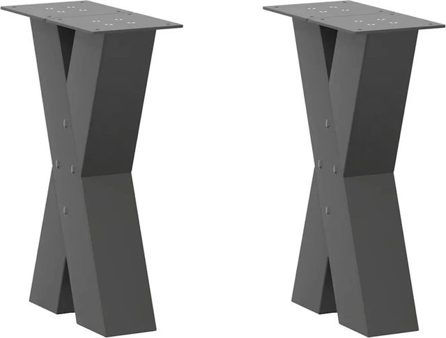 vidaXL Couchtischbeine X-Form aus Stahl in Anthrazit Matt, 2 Stück, B/T/H: 28 x 42 x 43 cm - Bild 1