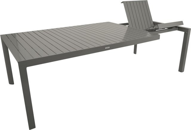 DEGAMO Ausziehtisch BAGO XL Garten Tisch aus Aluminium in Silbergrau, B/T: 195 bis 255 x 120 cm - Bild 1