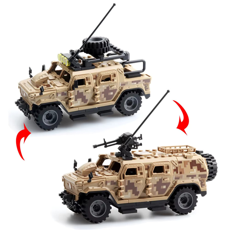 DBPALY Weltkrieg Armee Militär Soldaten Polizei SWAT Gepanzertes Fahrzeug, Modell Bausteine - Bild 2