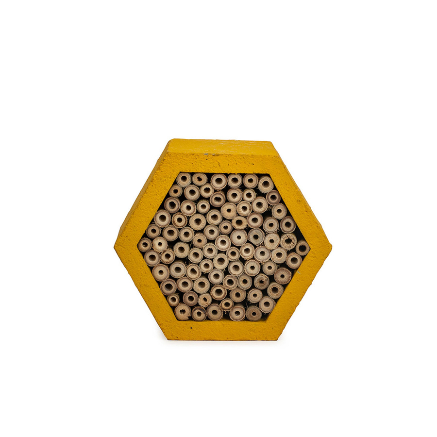 Insektenhotel WoodStone Mathias von CJ Wildlife in Gelb aus Holz und Beton - Bild 2