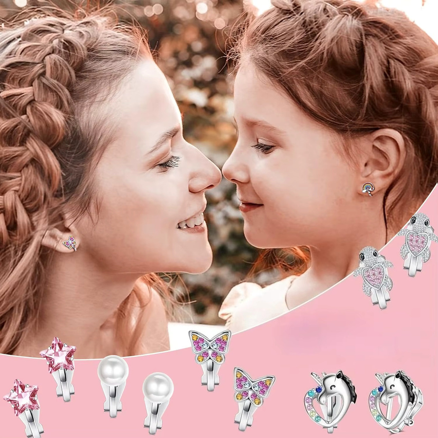 Drperfect Ohrclips, 12 Paar, Silber, Messing, Zirkonia, Perle, Damen - Bild 2