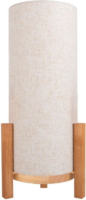 Näve Akkutischleuchte Madita LED aus Holz und Textil in Natur/Beige, H x B x T: 48 x 22 x 22 cm - Bild 1