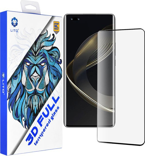 Lito Displayschutzfolie aus gehärtetem Glas für Huawei nova 11 Pro, 3D Full Glue, Schwarz - Bild 1