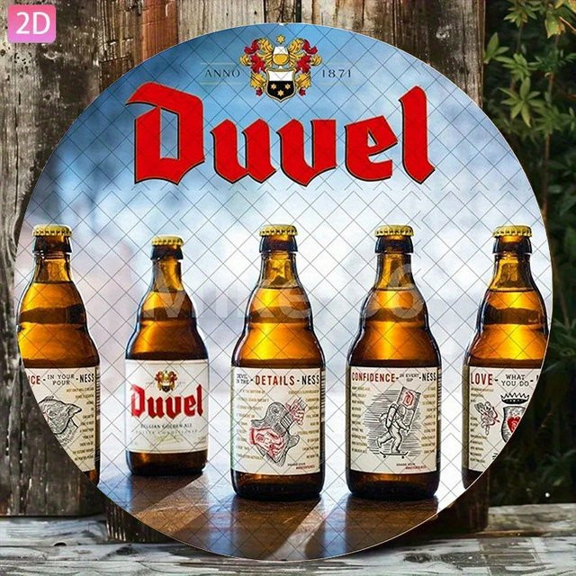 Potdemiel Vintage Duvel Metal Poster Aluminium-Wanddekoration Multicolor B: 20,32 cm, H: 30,48 cm - Bild 1