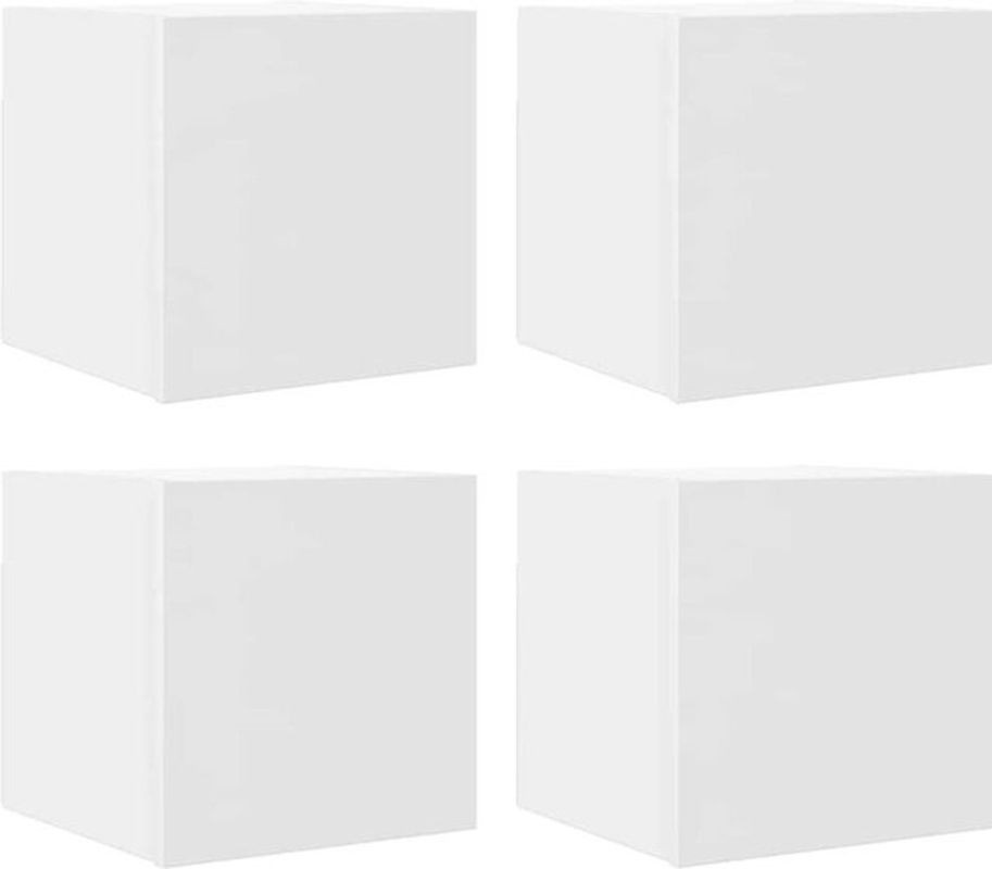Set aus 4 TV-Wandschränken von vidaxl in Weiß mit Drehtüren, B/T/H: 30 x 30 x 30 cm - Bild 1