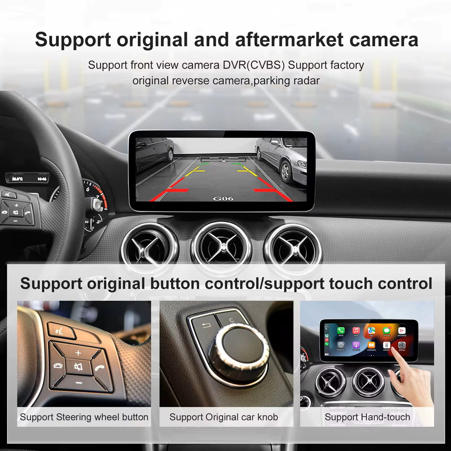 REEIIO Auto-Multimedia-Display mit Touchscreen für Mercedes Benz A B CLA GLA W176 W463 W246 (2013-2015) NTG4.5, Wireless CarPlay und Android Auto, Schwarz - Bild 5