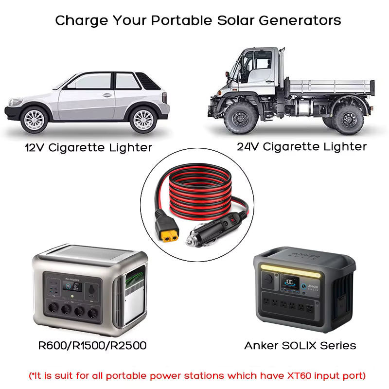 ALLPOWERS XT60 auf Auto-Zigarettenanzünder Adapterkabel, 12 AWG, Schwarz, Länge: 3 m und 1,5 m - Bild 5