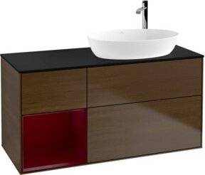 V&B Waschtischunterschrank Finion Wandbeleuchtung in glänzend Platinblau, Breite: 120 cm, Tiefe: 50,1 cm, Höhe: 50,1 cm - Bild 1