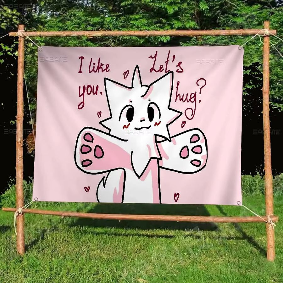 Potdemiel Boykisser Silly Cat Hängeflagge aus Polyester in Pink - Bild 6