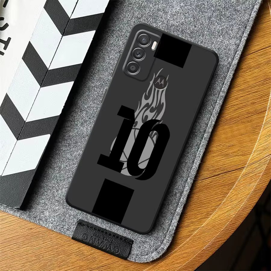 Handyhülle mit Fußball Nummer 7 Design für Motorola Moto G73 G60 G22 G71 G52 G53 Edge 40 30Pro 20 G50 G30 G72 G51 Soft Cover in Schwarz - Bild 3