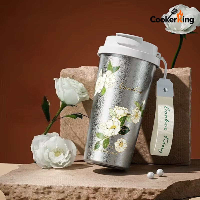 COOKER KING Isolierter Titan-Becher mit Blumenmuster, 520 ml, Mehrfarbig - Bild 1