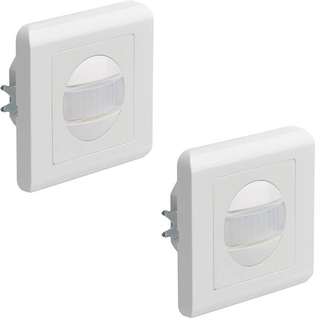 Oktaplex Ela Bewegungsmelder Unterputz 2er Set in Weiß mit 160° Erfassungswinkel und 9m Reichweite für Hohlwanddosen 60 - 80mm - Bild 1