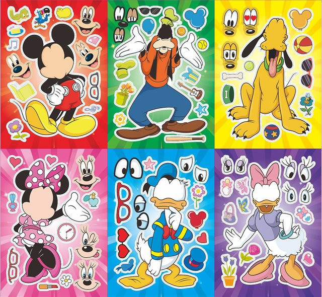 Disney Mickey Mouse Make-a-Face-Puzzle-Aufkleber, 6/12 Blatt - Bild 1