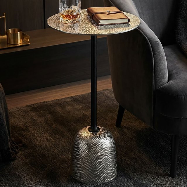 Finebuy Beistelltisch aus Aluminium in Silber, moderner Metall-Anstelltisch für dein Wohnzimmer, B/T/H: 29,0 x 29,0 x 60,0 cm - Bild 1