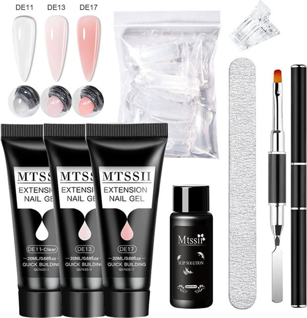 Mtssii Polygel Kit Nagelgel, 8-teiliges Set, Klar, Weiß, Glänzend - Bild 1
