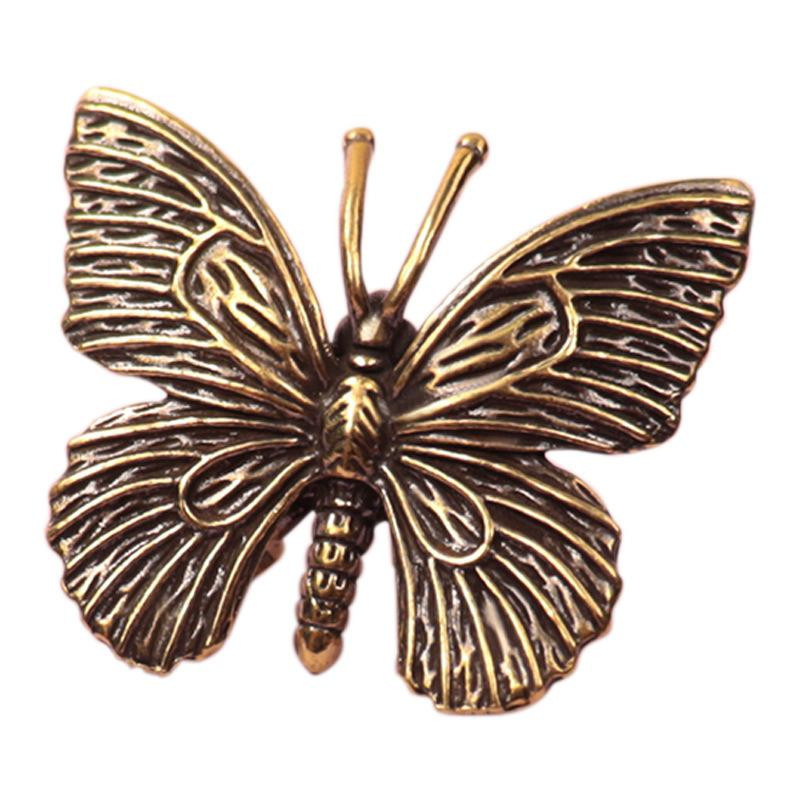 Schmetterlingsfiguren aus massivem Messing in Gold von Yiran Furniture als dekorative Insektenstatue und Schreibtisch-Ornament - Bild 2
