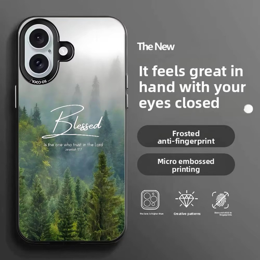 Handyhülle mit Bibelversen und Landschaften für iPhone 11-16, Farbwechsel-Effekt, Transparent/Multicolour, schmale Anti-Fall-TPU-Hülle - Bild 3