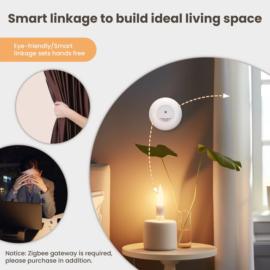 MOES Tuya Zigbee Smart Lichtsensor zur Beleuchtungsstärke-Erkennung in Weiß - Bild 4