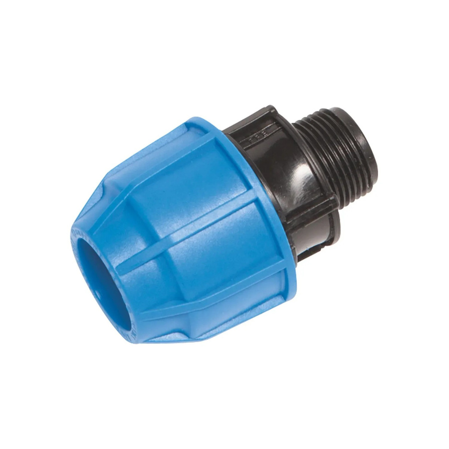 LUX-TOOLS Reduzierstück Verbindungsstück für PE-Rohre Ø 25 mm x 26,4 mm mit R 3/4 Zoll in Blau und Grau - Bild 2