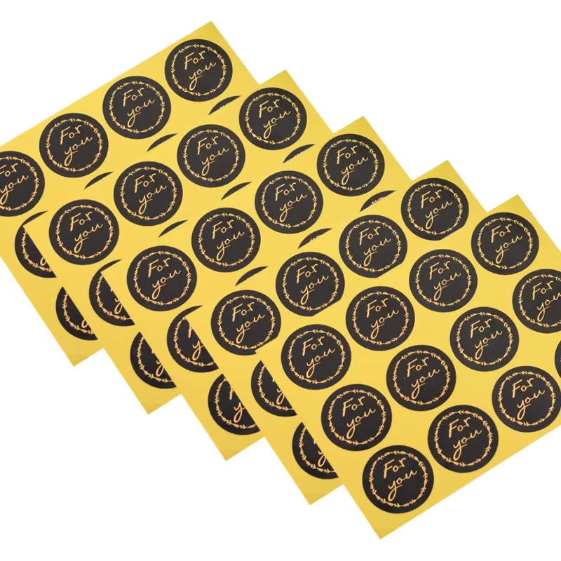 120 Stück runde selbstklebende Fou You Siegel Aufkleber in Schwarz für DIY Dekoration und Geschenkverpackungen - Bild 2