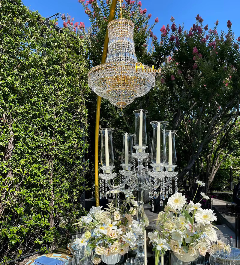 Phube Kristall Kronleuchter im Französisch Empire Stil in Gold/Messing für Wohnzimmer, Esszimmer und Küche - Bild 1