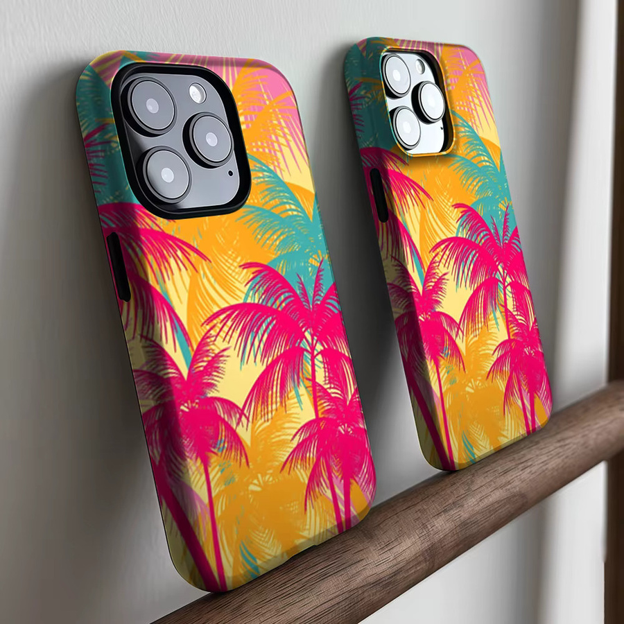 CaseLumi Matte Bumper Schutzhülle mit MagSafe für iPhone 17 16 15 14 13 Pro Max Tropical Palm Vibes in Multicolour - Bild 2