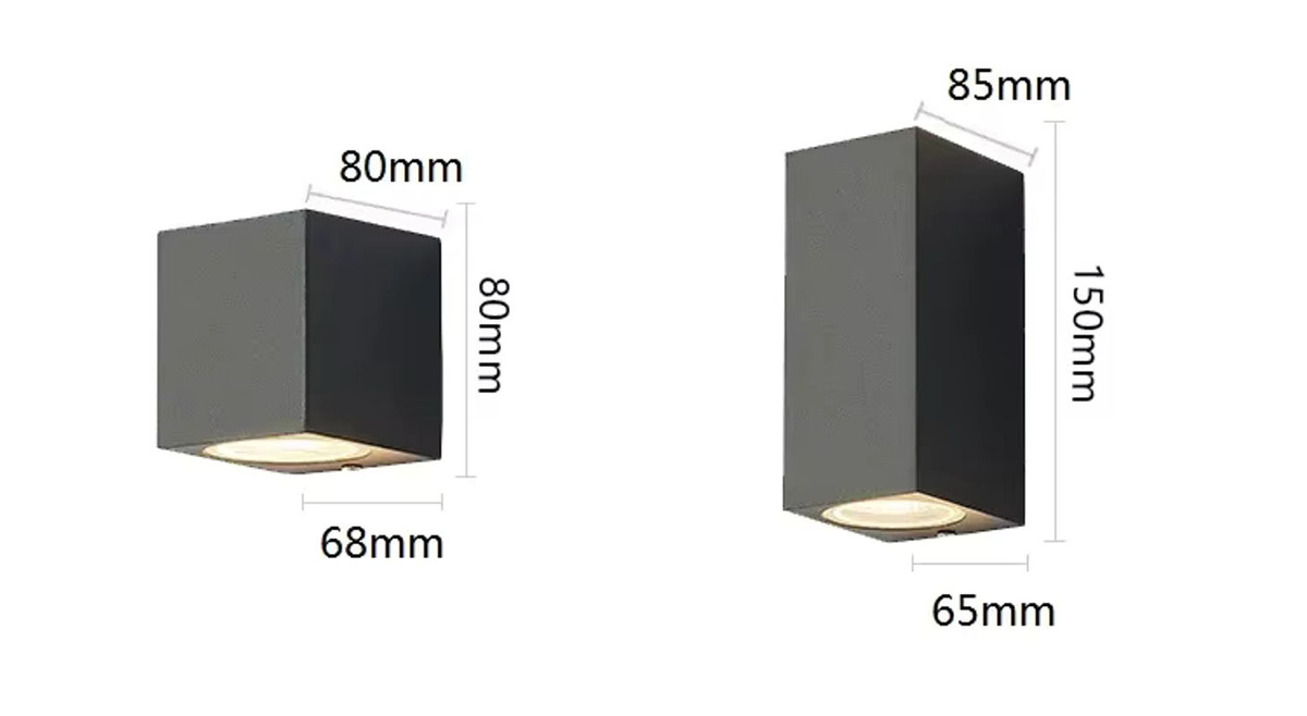 Wasserdichte LED Wandleuchte aus Aluminium mit IP65 Schutz für Outdoor Garten Veranda und Indoor Schlafzimmer in Schwarz oder Weiß - Bild 3