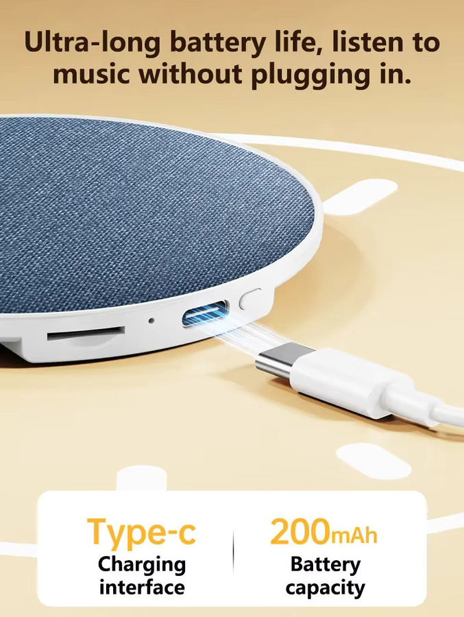 BMAD Kabelloser Kissenlautsprecher mit Bluetooth 5.4 und 360 Grad Surround Sound in Blau - Bild 5