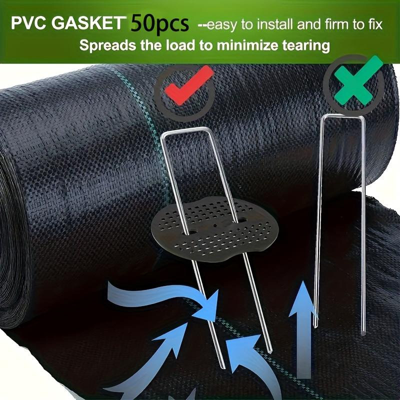YC Direct 101-teiliges Gartenpfahl-Set mit 50 rostbeständigen U-Profil-Ankern aus verzinktem Metall, 50 Kunststoffscheiben und 1 Picking-Werkzeug in Silber - Bild 9