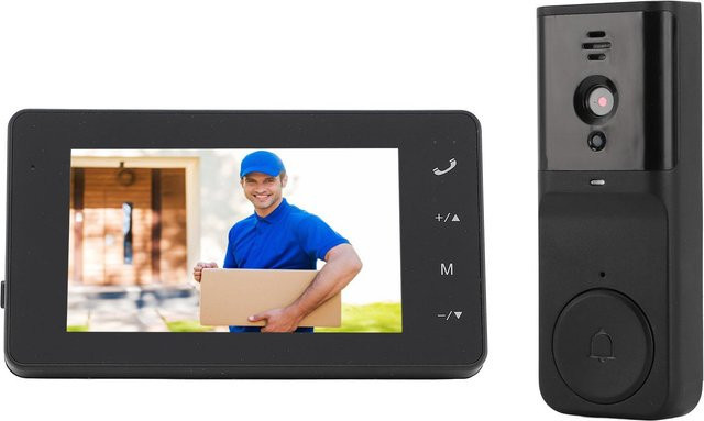 Koogeelife Video-Gegensprechanlage in Schwarz mit 4,3-Zoll-Farbbildschirm, 170-Grad-Weitwinkelobjektiv und Hi-Fi-Mikrofon für Tag und Nacht - Bild 1