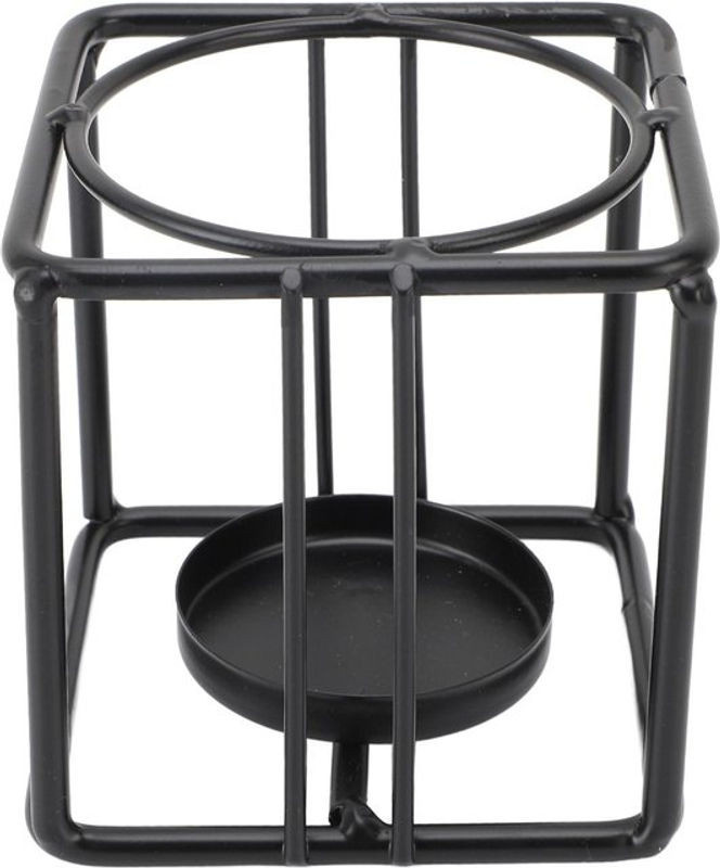 Koogeelife Teelicht-Halter aus Metall in Schwarz mit geometrischem Design als minimalistische Dekoration - Bild 1