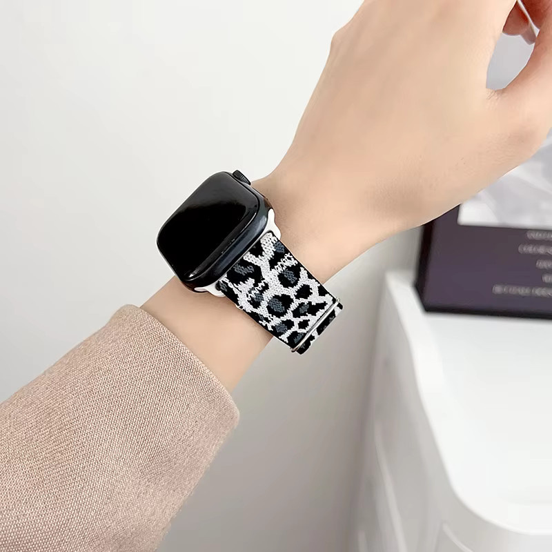 PEO Uhrenarmband Nylon, Leoparden, kompatibel mit Apple Watch - Bild 2