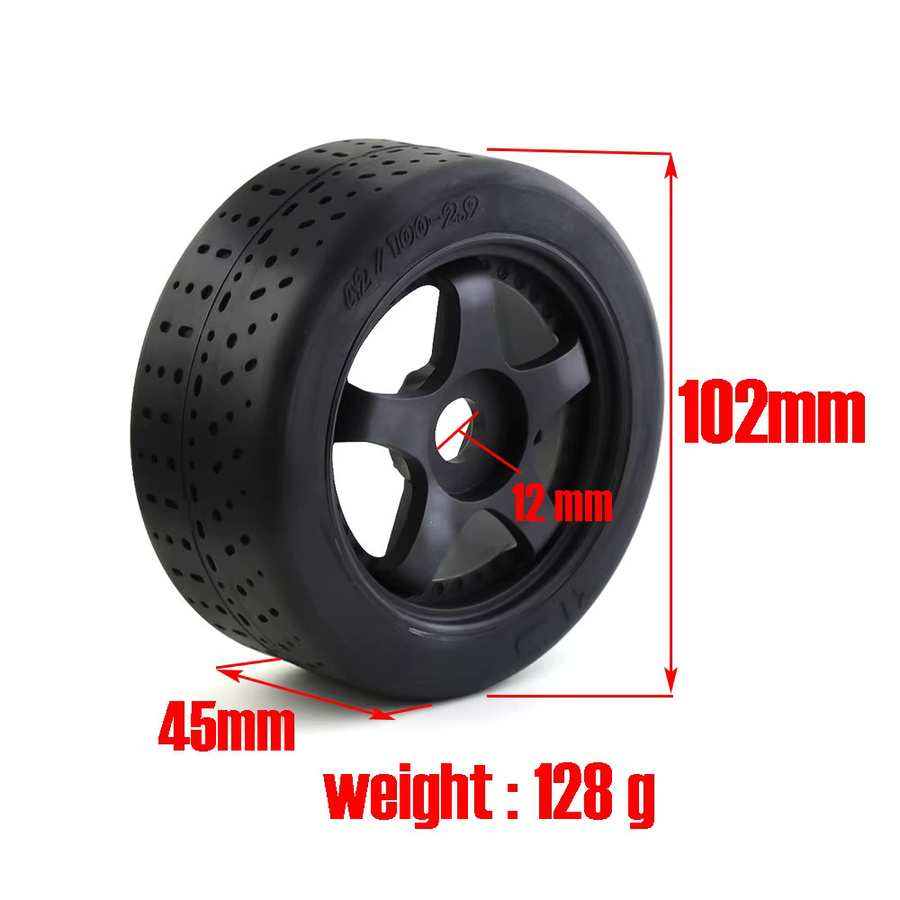 RS Reifen, Schwarz, Gummi, 102*45mm, 17mm Rad Hex - Bild 2