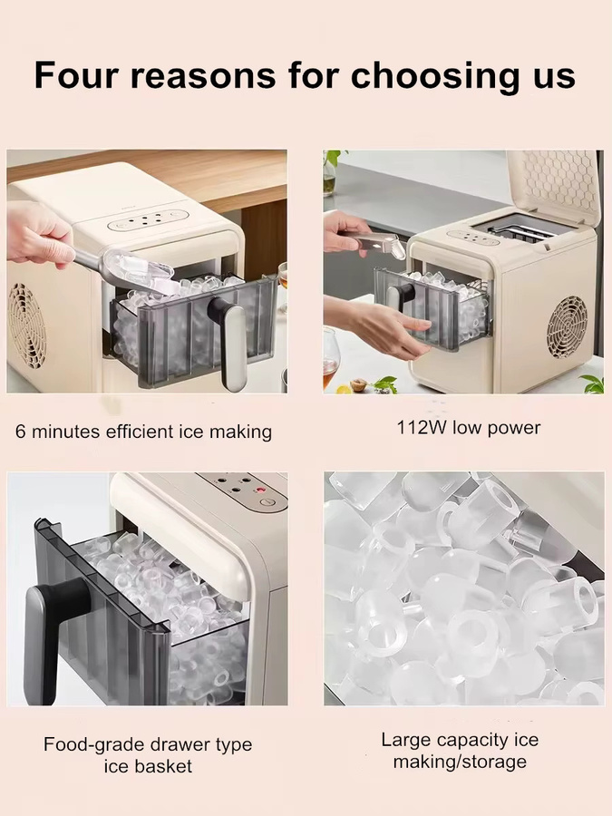 SUSWEETLIFE Mini Automatische Eismaschine Kompakt mit 15 kg Tagesleistung und Selbstreinigungsfunktion - Bild 3