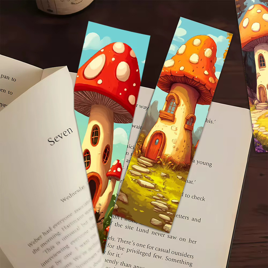 32 Stück kreative Lesezeichen im Pilzhaus-Design aus Papier, mehrfarbig - Bild 5