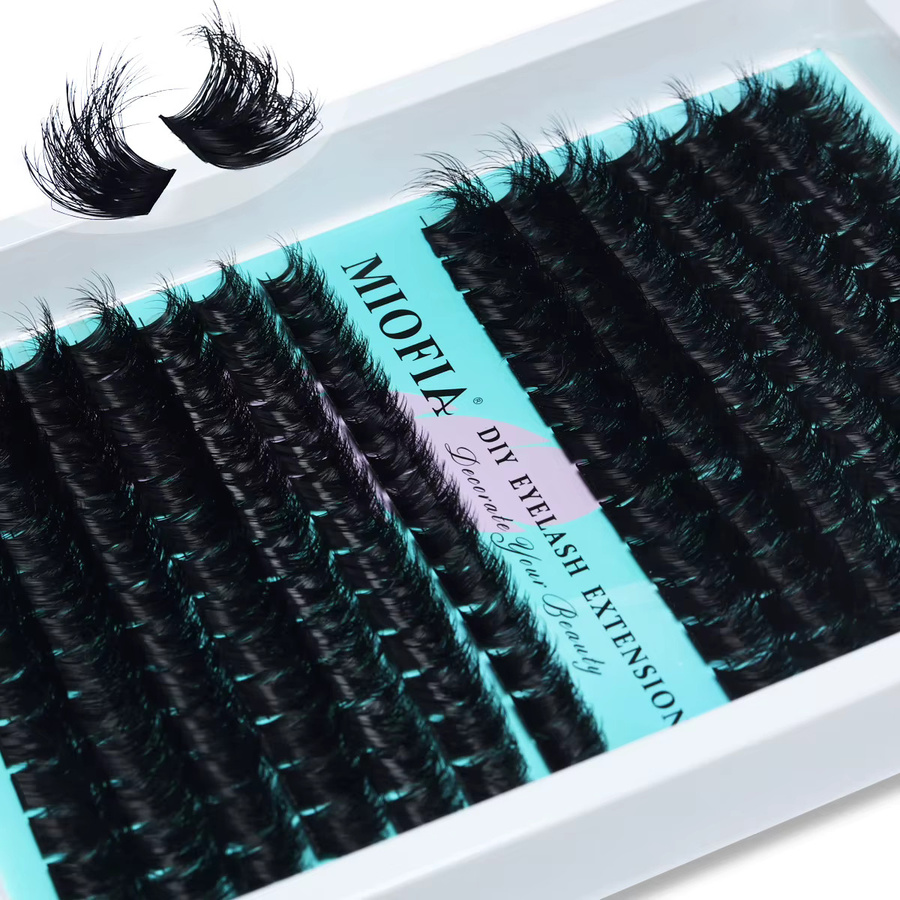 MIOFIA Cluster-Wimpern, Black, Natürlich, Unisex - Bild 4