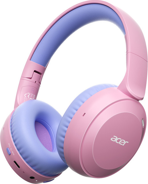 Acer Kids Bluetooth 6.0 Over-Ear-Kopfhörer mit Lautstärkebegrenzer 85/94 dB, faltbar, kabellos, 60 Stunden Spielzeit, in Pink oder Purple - Bild 1