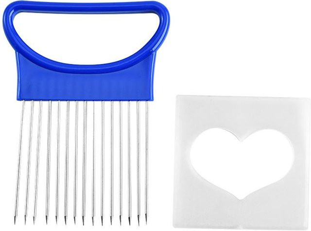 LESDAFFY Home Life Gemüse-Halter aus Edelstahl und Kunststoff in Blau für Zwiebeln, Tomaten und Aufschnitt - Bild 1